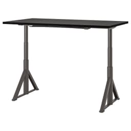 IDASEN sit-stand desk in black and dark gray